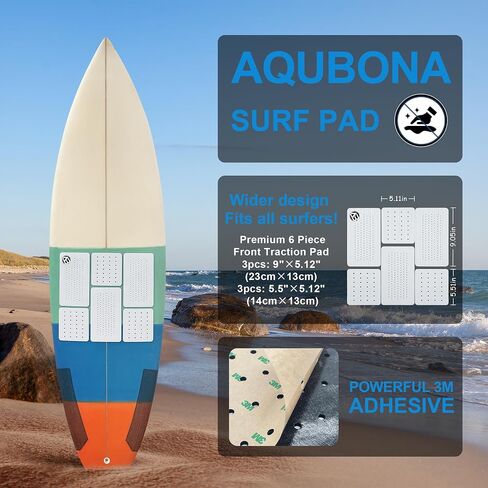 3-Piece/6-Piece Traction Pad Super Strong 3M Adhesive Maximum Grip Fits All Surfboards: Shortboard, Fish, Longboard, SUP, Skimboard - Stomp or Deck Pad in Saudi Arabia