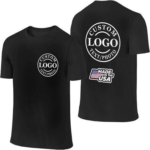 Custom T Shirts for Men Women Design Your Own Custom T-Shirt with Photo Logo Text Personalized Shirts Front/Back Print in Saudi Arabia