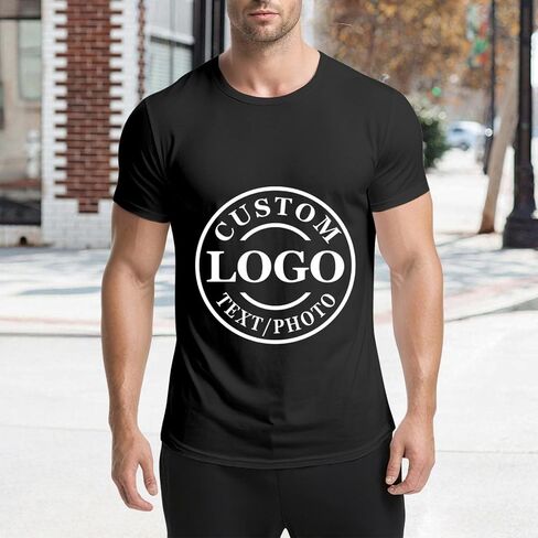 Custom T Shirts for Men Women Design Your Own Custom T-Shirt with Photo Logo Text Personalized Shirts Front/Back Print in Saudi Arabia