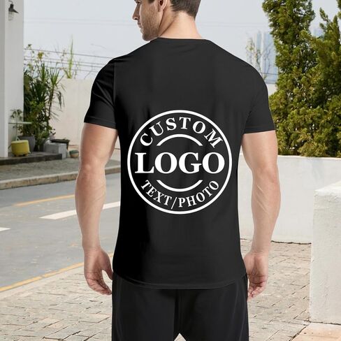 Custom T Shirts for Men Women Design Your Own Custom T-Shirt with Photo Logo Text Personalized Shirts Front/Back Print in Saudi Arabia