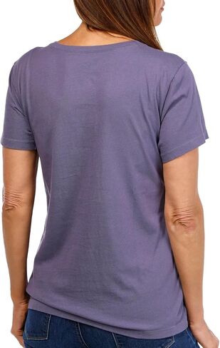 Life is Good. Women's Flamingo Cocktail Short Sleeve Crusher-LITE Vee, Dusk Purple in Saudi Arabia