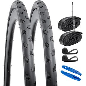 700C Bike Tires 700X28C 28-622 and 700C Heavy Duty Bike Tubes Presta Valve with 2 Rim Strips, Compatible Bike Tires 700x26C 700x27C 700 x 28C 700x29C 700x30C Bicycle Tires and Tubes-2-PCS (Y-1289) in Kuwait