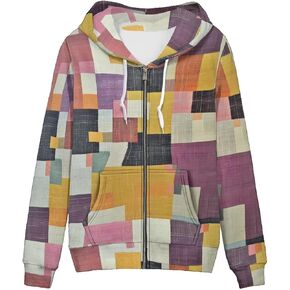 Agoviwo Cute Print Zip up Hoodie Women Long Sleeve Hoodie Loose Hooded Neck Sweatshirt for Home in Saudi Arabia