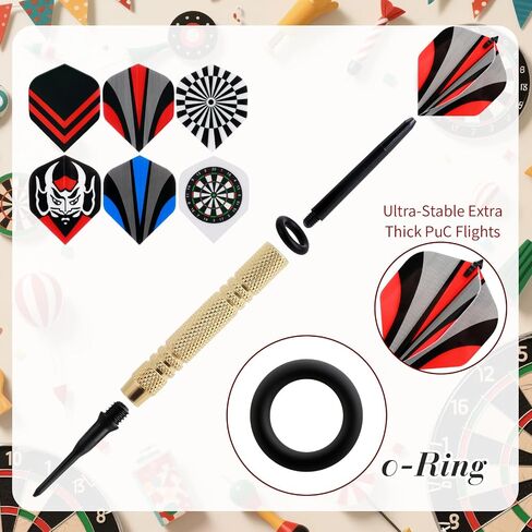 Soulchen 153 Pcs Dartboard Sets -1 Soft Tip Dartboard 12 Soft Tip Darts 100 Extra Dart Tips 18 Tails 2 Flight Protectors 20 Rubber Rings for Indoor Game Party Games Birthday Gifts in Saudi Arabia