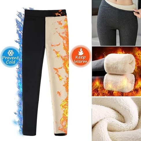 Women's Fleece Lined - High Waisted Thermal Yoga Pants,Warm Soft Winter Workout Running Hiking Tights in Saudi Arabia