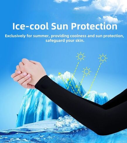 2 Pairs Arm Sleeves Compression Protection for Men and Women Sports Sun Arm Sleeves Baseball Basketball Football Golf Running(Black,White) in Saudi Arabia