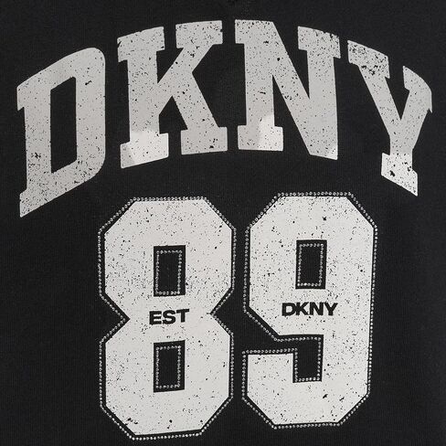 سويت شيرت نسائي من DKNY بشعار الجيرسيه بحجر الراين وياقة دائرية in Kuwait