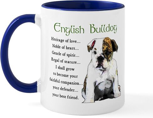 CafePress Teddy The English Bulldog Mug 11 أونصة (325 مل) كوب قهوة من السيراميك in Kuwait