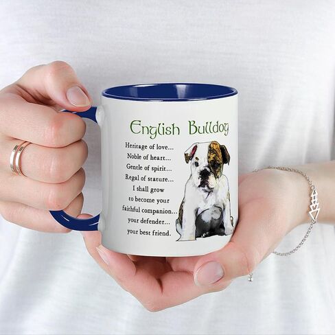 CafePress Teddy The English Bulldog Mug 11 أونصة (325 مل) كوب قهوة من السيراميك in Kuwait