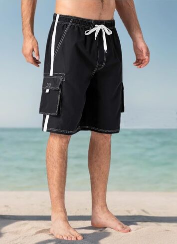 Men's Swim Trunks Quick Dry Stretch Swim Shorts Mesh Lining Beach Shorts with Pockets in Saudi Arabia
