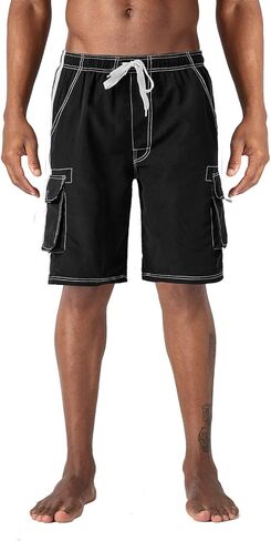 Men's Swim Trunks Quick Dry Stretch Swim Shorts Mesh Lining Beach Shorts with Pockets in Saudi Arabia
