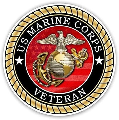 Us Marine Corps Veteran Honor and Support of Our Troops Car Stickers Decals Waterproof Car Styling Bumper Stickers for Car Body Door Window Stickers Vinyl 5" in Saudi Arabia