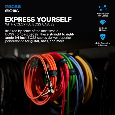BOSS Colorful Quality Lightweight Instrument Cable (BIC-10A-BK) in Saudi Arabia