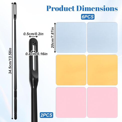 Flute Cleaning Kit, 2 Pcs Flute Cleaning Rods and 6pcs Suede Cloths, Flutes Swab 20x20cm Polishing Cloths Musical Instruments Polishing and Cleanings Accessories for Flutes Maintenance in Kuwait