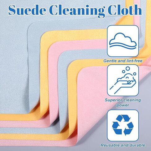 Flute Cleaning Kit, 2 Pcs Flute Cleaning Rods and 6pcs Suede Cloths, Flutes Swab 20x20cm Polishing Cloths Musical Instruments Polishing and Cleanings Accessories for Flutes Maintenance in Kuwait