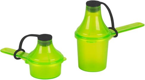 The Scoopie Supplement Container, Portable to-Go Scoop, and Funnel System for Pre Workout Powder, Spill Proof Dispenser, Gym Shaker Bottle Travel Accessory, 2 Pack Green (15cc 15mL - 29.6cc 29.6mL) in Saudi Arabia