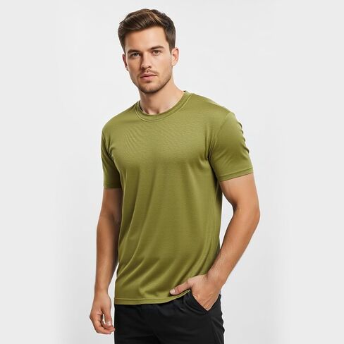 Men's Athletic Shirt 5 Pack, Quick Dry Moisture-Wicking Workout Gym T-Shirts for Fitness Running Activewear in Saudi Arabia