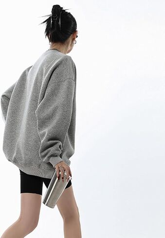 سويت شيرت نسائي كبير الحجم بأكمام طويلة على الموضة، ملابس، لبلوزات هوديس، Sudaderas para mujer en oferta in Kuwait