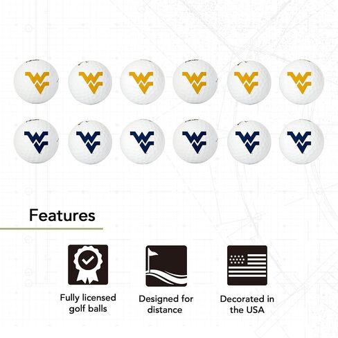 كرات جولف من Desert Cactus West Virginia University، 12 قطعة من كرات الجولف ذات الألوان الكاملة in Saudi Arabia