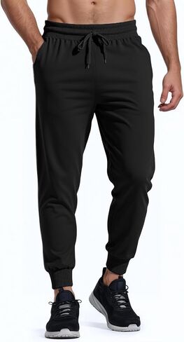 Men's Athletic Pants Joggers Elastic Sweatpants Summer Fitness Out with Pockets in Saudi Arabia