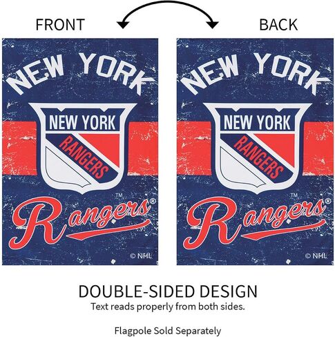 علم فريق أمريكا نيويورك رينجرز NHL Vintage Linen House - 28 بوصة عرض × 44 بوصة ارتفاع داخلي وخارجي علم ديكور مزدوج الجوانب لمحبي الهوكي in Saudi Arabia