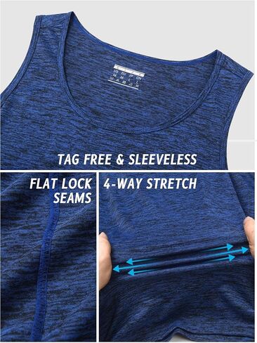 Men’s Quick Dry Tank Tops Sleeveless Workout Gym Muscle Shirts Athletic Bodybuilding Performance Tee Shirts in Saudi Arabia