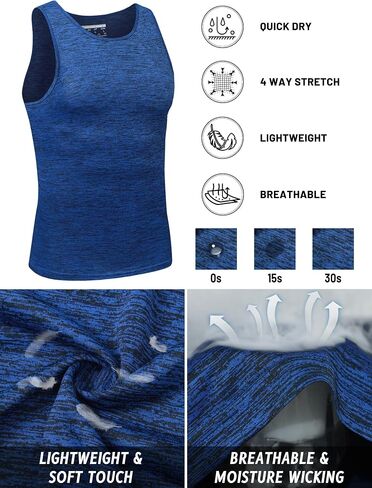 Men’s Quick Dry Tank Tops Sleeveless Workout Gym Muscle Shirts Athletic Bodybuilding Performance Tee Shirts in Saudi Arabia