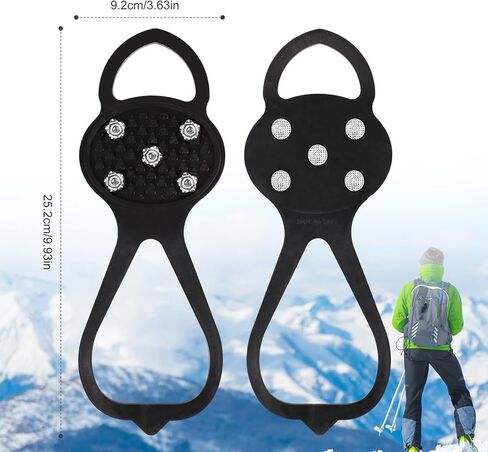 2 Pairs Snow Cleats, Non-S Crampons Ice Cleats Gripper Spikes Gear Essentials Accessories for Hiking Boots Ice & Snow Shoes in Saudi Arabia
