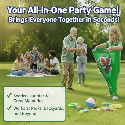 Giant Granny Pants Toss Game Set - Outdoor Yard Game with 6 Bouncy Balls & Pump | Hilarious Party, Team Building & Family Fun for Adults & Kids in Saudi Arabia