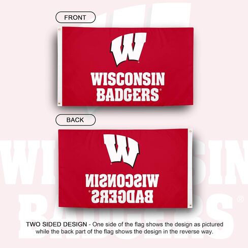 Desert Cactus University of Wisconsin UW Flag - 3 x 5 Feet Badgers Banner, Indoor/Outdoor Durable Fabric, 100% Polyester Design (Style 5) in Saudi Arabia