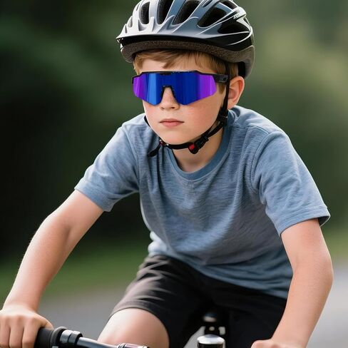 نظارات شمسية رياضية مستقطبة للشباب للأولاد والبنات والأطفال، نظارات شمسية للبيسبول، كرة البيسبول، ركوب الدراجات، سن 5-15 in Kuwait