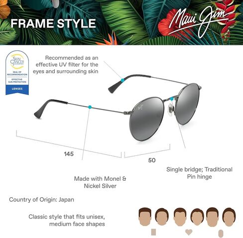 Maui Jim Polarized Men's Pukaua Round Sunglasses in Saudi Arabia