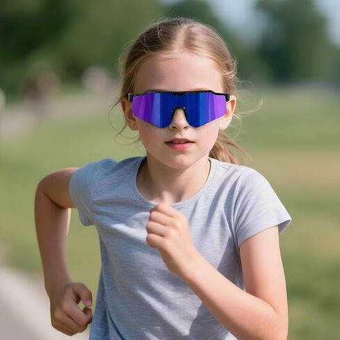 نظارات شمسية رياضية مستقطبة للشباب للأولاد والبنات والأطفال، نظارات شمسية للبيسبول، كرة البيسبول، ركوب الدراجات، سن 5-15 in Kuwait