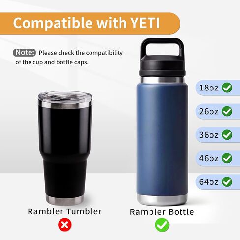 غطاء Chug متوافق مع Yeti Rambler 18/26/36/64 أونصة، استبدال غطاء Chug in Saudi Arabia