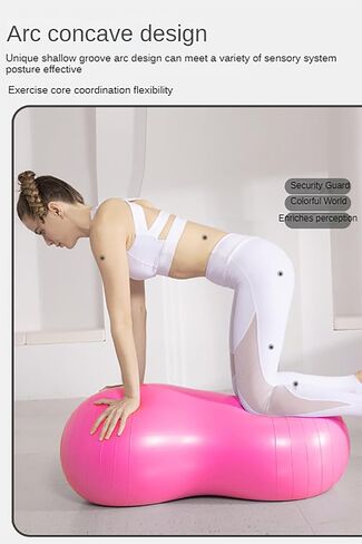 Yoga Ball, Exercise Pilates Peanut Ball, Fitness Balance Balls with Inflation Pump, Muscle Training,Birthing, Used in Hotels, Home, Yoga Studios/Pink in Saudi Arabia