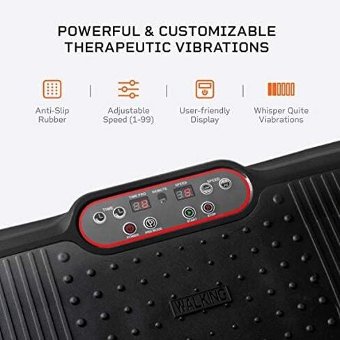 LifePro Vibration Plate Exercise Machine - Whole Body Workout Vibration Fitness Platform w/ Loop Bands - Home Training Equipment for Weight Loss & Toning (Black) (Renewed) in Saudi Arabia