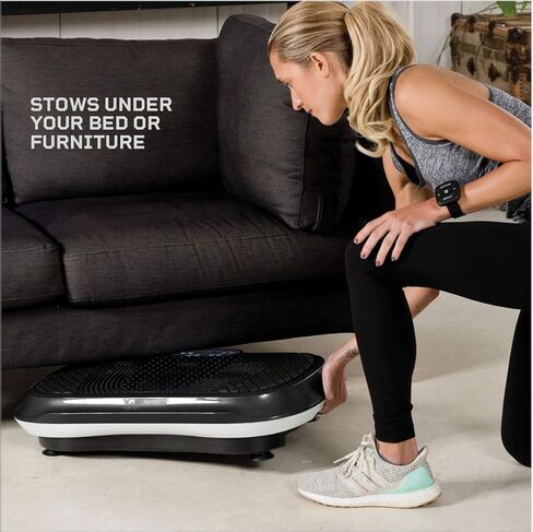 LifePro Vibration Plate Exercise Machine - Whole Body Workout Vibration Fitness Platform w/ Loop Bands - Home Training Equipment for Weight Loss & Toning (Black) (Renewed) in Saudi Arabia
