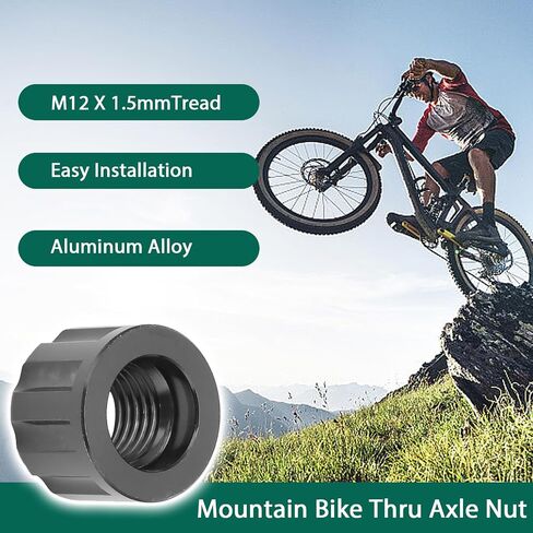 M12 X 1.5mm Bike Thru Axle Nut, Aluminum Alloy Cycle Hubs Tube Shaft Accessories Lightweight Bicycle Shaft Nut for Mountain Road Bike in Saudi Arabia