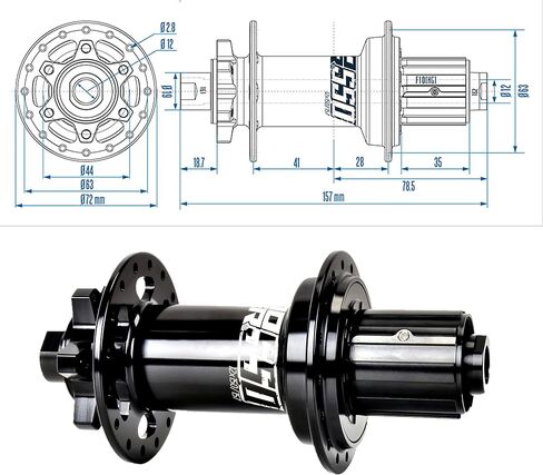 BestParts Boost MTB Front Hub 20x110mm 32 Hole، MTB Rear Hub 12x157mm Super Boost 32 Hole Thru Axle قرص الفرامل مع HG Hub للدراجة الجبلية FR/AM/DH، بديل لسرعة Shimano 8-11 in Kuwait