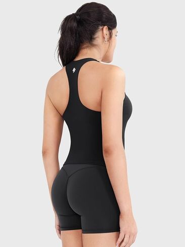 YEOREO Racerback Workout Tank Tops for Women Ackii U Neck Padded Camisole Tops Sleeveless Gym Yoga Shirts in Saudi Arabia