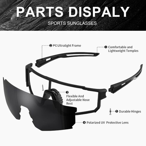 Polarized Sports Sunglasses,Youth Baseball Sunglasses for Men Women, Running,Fishing,Cycling Sun glasses in Saudi Arabia