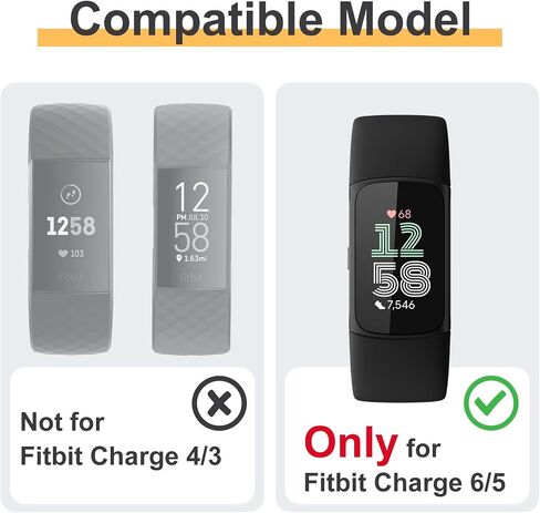 عبوة من 6 قطع لحافظة حماية الشاشة Fitbit Charge 6/5، ملحقات حماية كاملة وممتصة للصدمات من مادة TPU الناعمة الرفيعة للغاية in Kuwait
