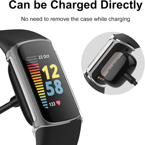عبوة من 6 قطع لحافظة حماية الشاشة Fitbit Charge 6/5، ملحقات حماية كاملة وممتصة للصدمات من مادة TPU الناعمة الرفيعة للغاية in Kuwait