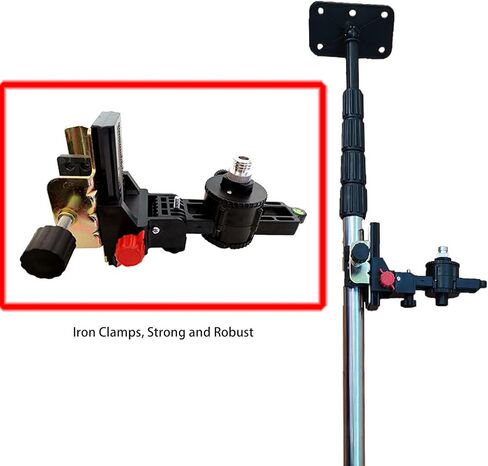 Fine Tuning Bracket Level Tool Adapter, 360 Degree Rotation Telescoping Pole Head, with Adjustable Opening Clip, for Telescopic Pole Holders in Saudi Arabia