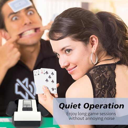 Automatic Card Shuffler,One-Press Auto & Manual Modes,Electric Shuffling for 1-2 Decks,Low Noise,Rechargeable & Portable,Ideal for Poker,UNO,Blackjack,Skip Bo,Phase 10,Crazy 8 (Black) in Saudi Arabia