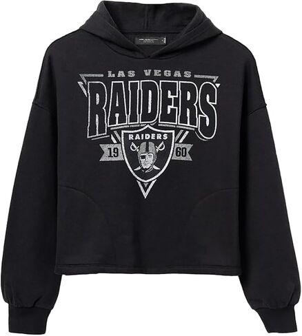Junk Food Clothing Women's Las Vegas Raiders Endzone Hoodie Sweatshirt in Saudi Arabia