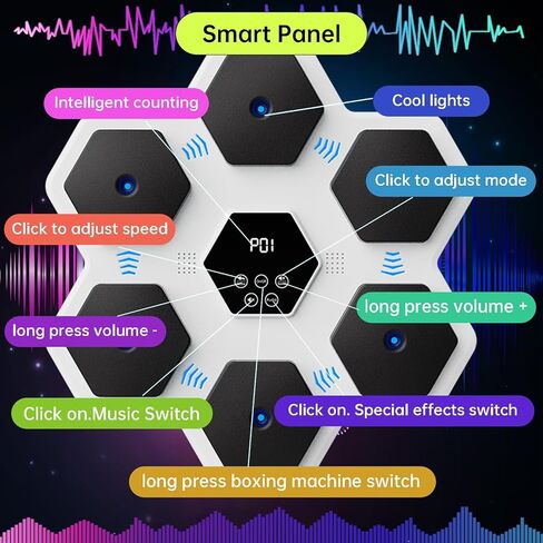 آلة الملاكمة الموسيقية، معدات ملاكمة بلوتوث ذكية مثبتة على الحائط للأطفال والكبار in Kuwait