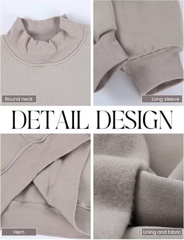 Wyeysyt Women's Mock Neck Sweatshirt Oversized Fall Outfits Fleece Lined Turtleneck Pullover Long Sleeve Casual Top Loose Fit in Saudi Arabia
