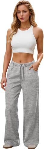 Wide Leg Sweatpants Women Baggy Low Rise Sweatpants Y2k Casual Comfy Lounge Sweatpants with Pockets Sweat Pants in Saudi Arabia