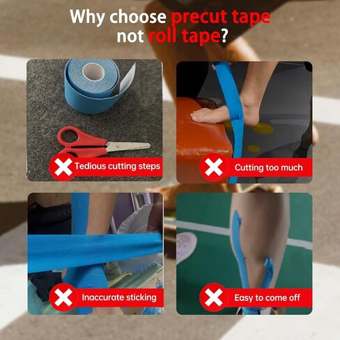 Precut Kinesiology Tape for Knees, Upgraded, 10 Pcs, Black in Kuwait